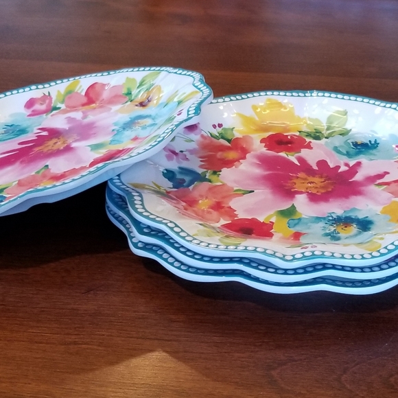 Pioneer woman Breezy blossom/salad plate set - Picture 2 of 4
